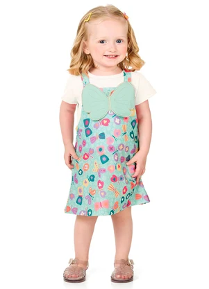 Marlan - Conjunto Blusa e Salopete Infantil Menina Verde - MARLAN