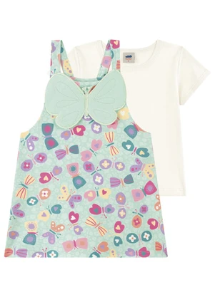 Marlan - Conjunto Blusa e Salopete Infantil Menina Verde - MARLAN