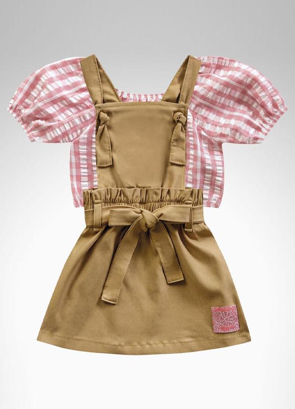 Playground - Conjunto Blusa e Salopete Rosa