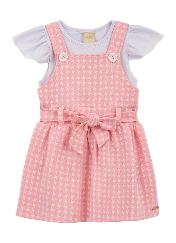 Amada - Conjunto Blusa e Salopete Rosa
