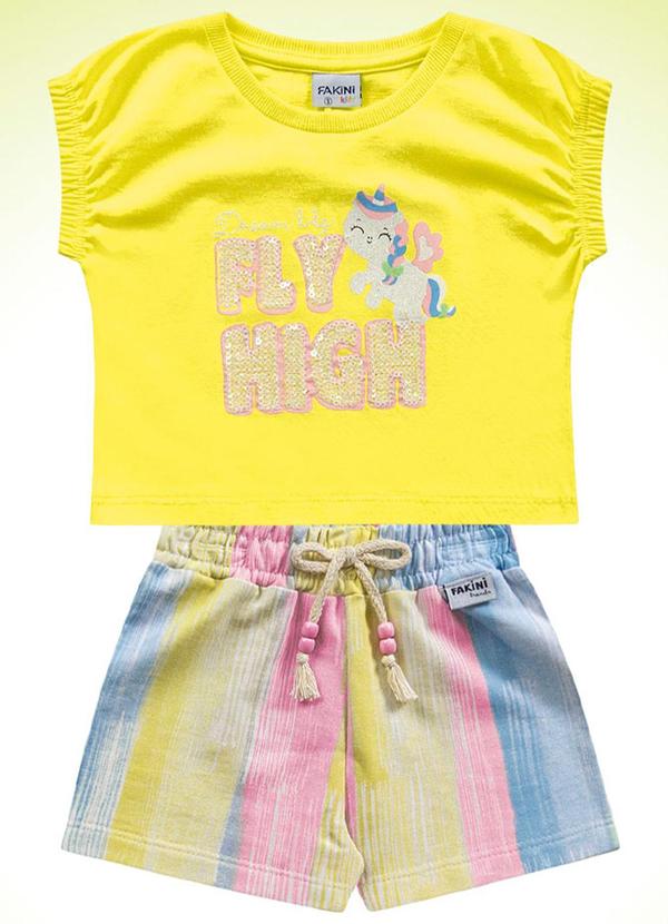 Fakini Kids - Conjunto Blusa e Short Amarelo