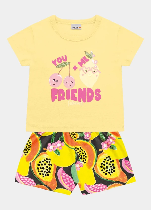 Fakini Kids - Conjunto Blusa e Short Amarelo