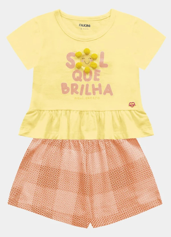 Fakini Kids - Conjunto Blusa e Short Amarelo