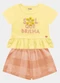 Fakini Kids - Conjunto Blusa e Short Amarelo - variação: Amarelo