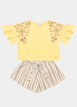 Fakini Kids - Conjunto Blusa e Short Amarelo - FAKINI KIDS