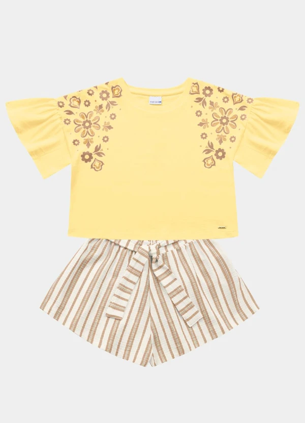 Fakini Kids - Conjunto Blusa e Short Amarelo