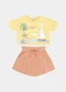 Fakini Kids - Conjunto Blusa e Short Bege - variação: Amarelo