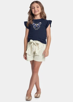 Fakini Kids - Conjunto Blusa e Short Azul - FAKINI KIDS