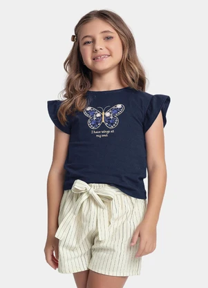 Fakini Kids - Conjunto Blusa e Short Azul - FAKINI KIDS