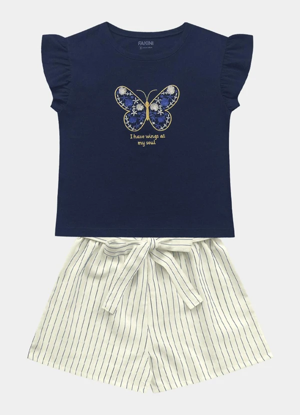 Fakini Kids - Conjunto Blusa e Short Azul 5