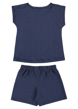 Guloseima - Conjunto Blusa e Short Bebê Menina Azul - GULOSEIMA