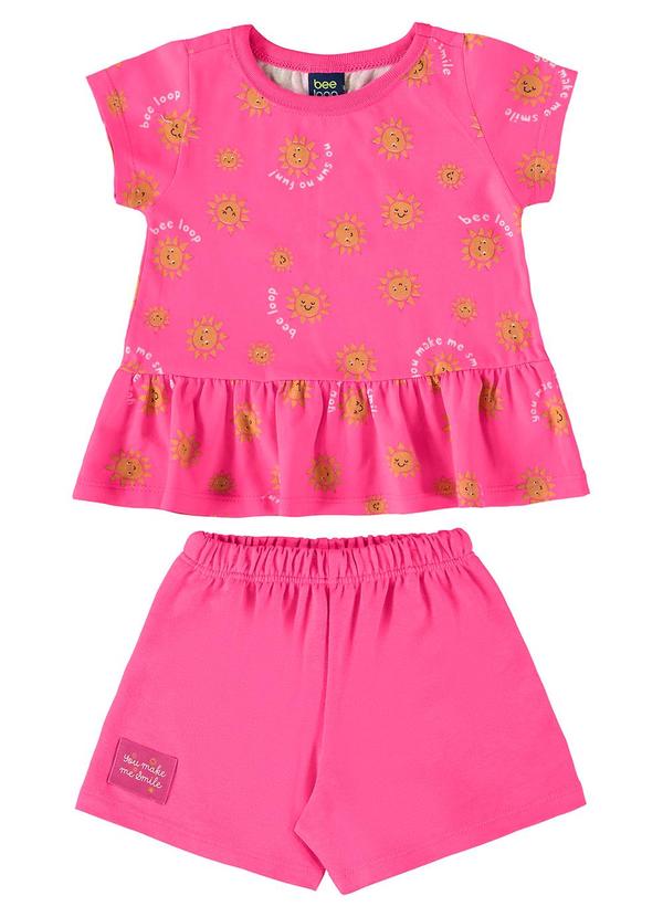 Bee Loop - Conjunto Blusa e Short Bebê Menina Rosa