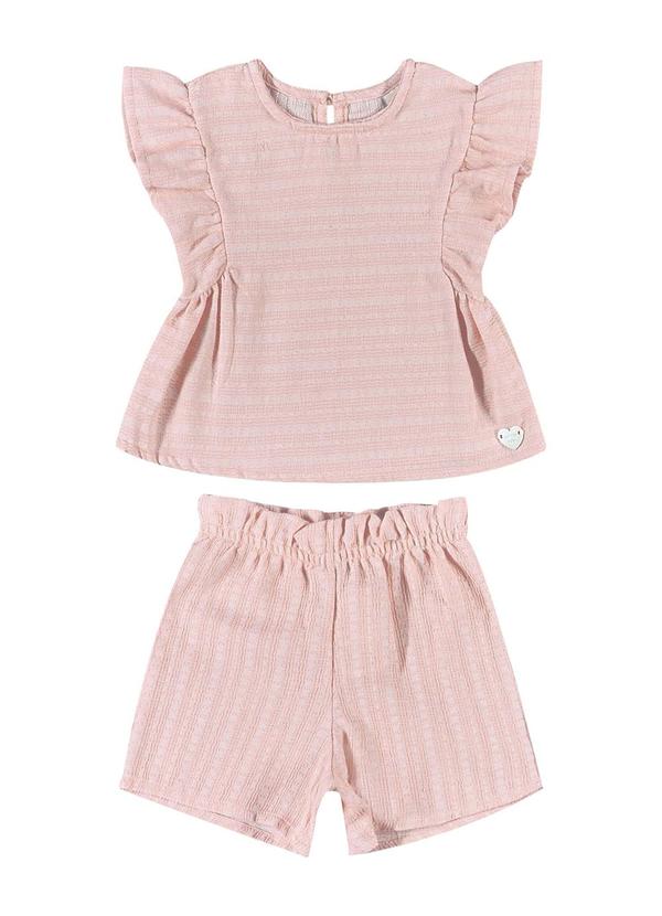 Quimby - Conjunto Blusa e Short Bebê Menina Rosa