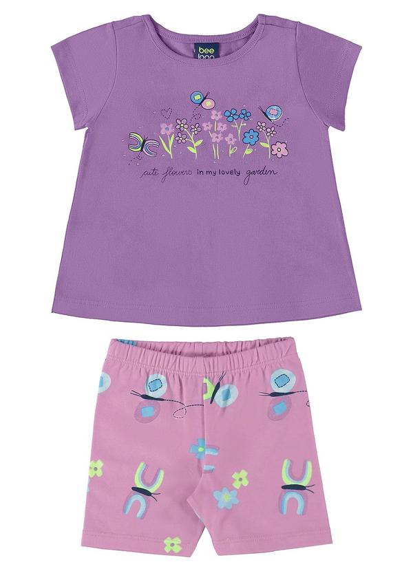 Bee Loop - Conjunto Blusa e Short Bebê Menina Roxo