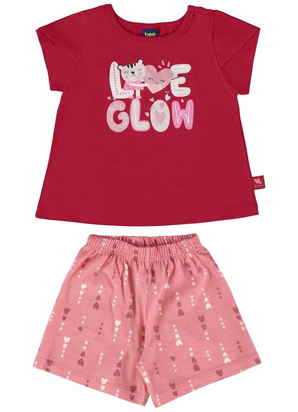 Bee Loop - Conjunto Blusa e Short Bebê Vermelho 2
