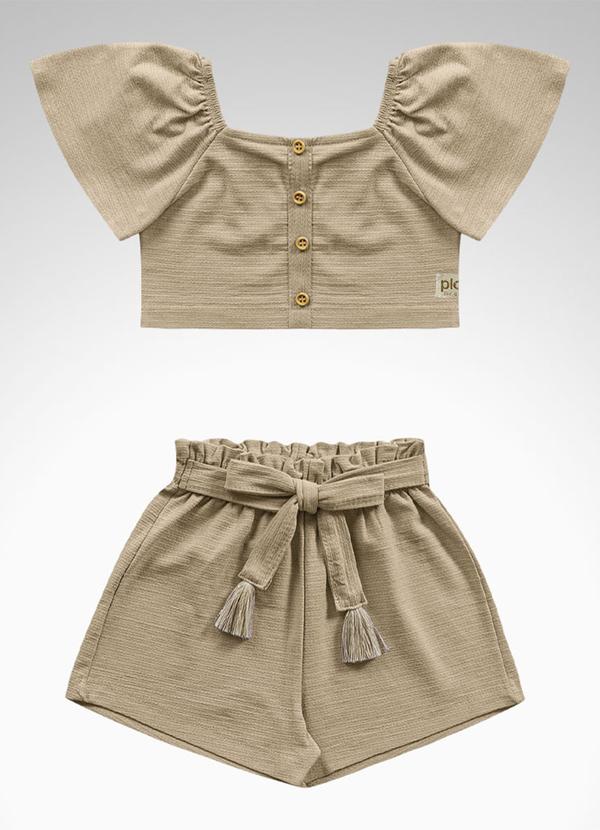 Playground - Conjunto Blusa e Short Bege