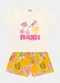 Fakini Kids - Conjunto Blusa e Short Amarelo - variação: Bege