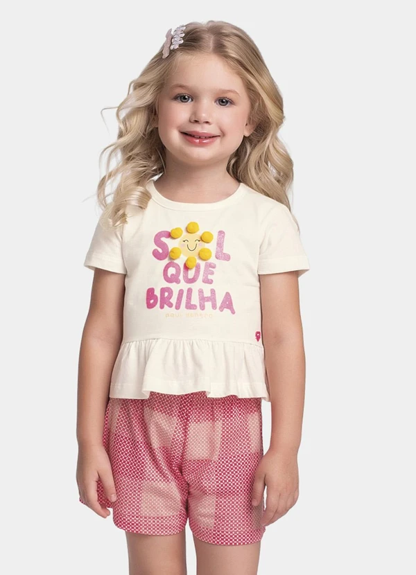 Fakini Kids - Conjunto Blusa e Short Bege 2