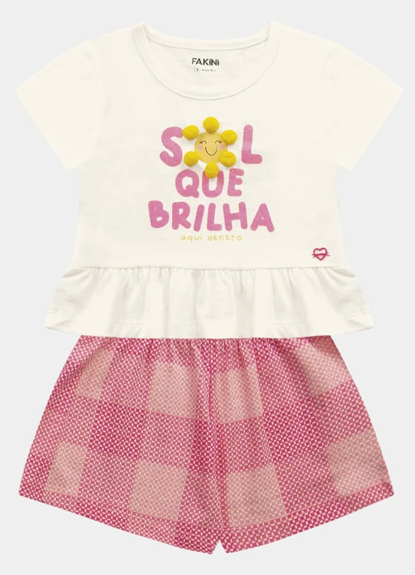 Fakini Kids - Conjunto Blusa e Short Bege 5