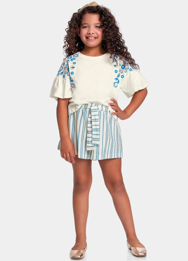 Fakini Kids - Conjunto Blusa e Short Bege 2