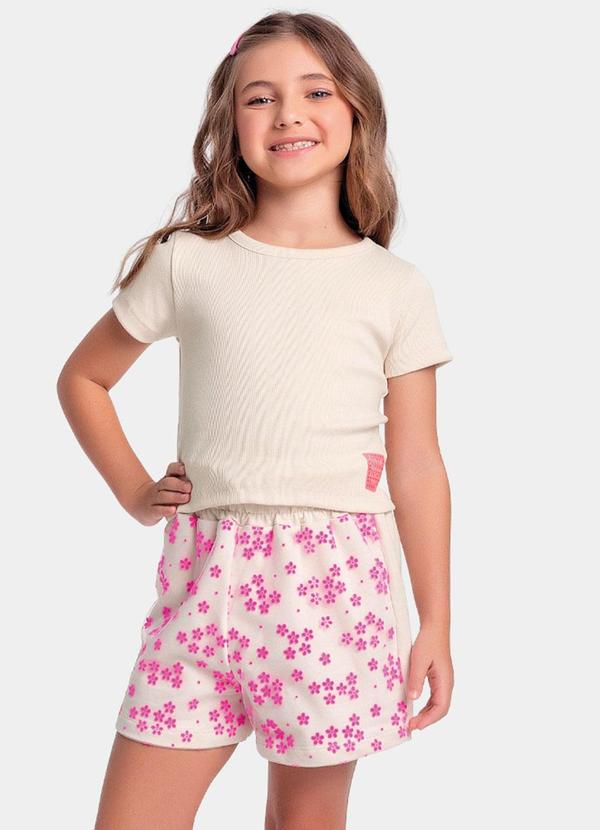 Fakini Kids - Conjunto Blusa e Short Bege