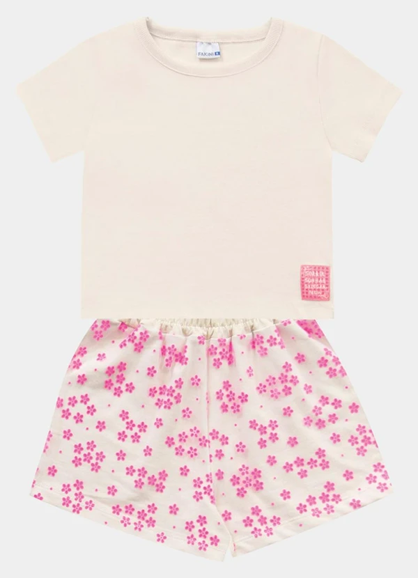 Fakini Kids - Conjunto Blusa e Short Bege 5