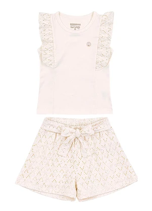 Soft Bonni - Conjunto Blusa e Short  Branco - SOFT BONNI
