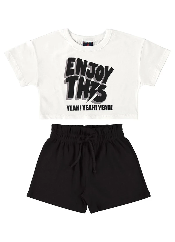 Guloseima - Conjunto Blusa e Short Clochard Branco