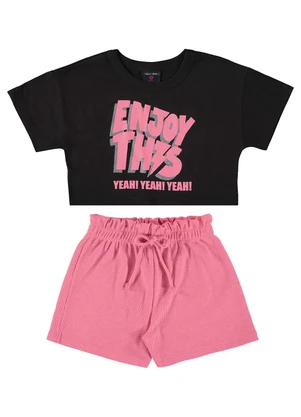 Guloseima - Conjunto Blusa e Short Clochard Preto - GULOSEIMA