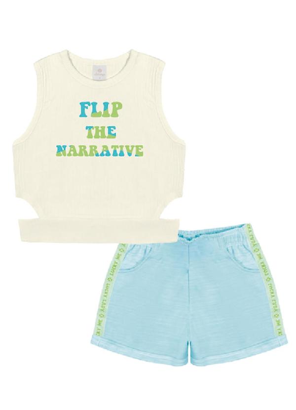 Abrange - Conjunto Blusa e Short com Recorte Multicores 2