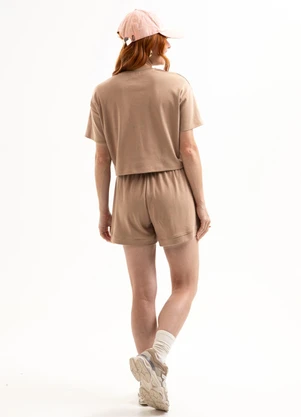 Cativa You - Conjunto Blusa e Short em Algodão Marrom - CATIVA YOU