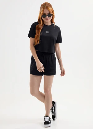 Cativa You - Conjunto Blusa e Short em Algodão Preto - CATIVA YOU