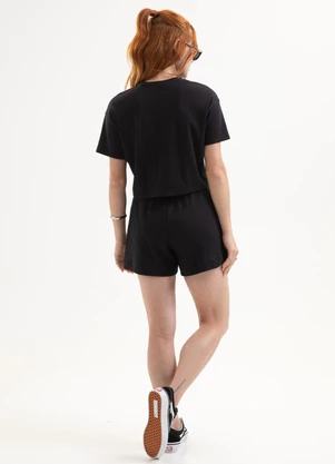 Cativa You - Conjunto Blusa e Short em Algodão Preto - CATIVA YOU
