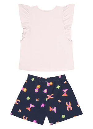 Guloseima - Conjunto Blusa e Short em Cotton Rosa - GULOSEIMA