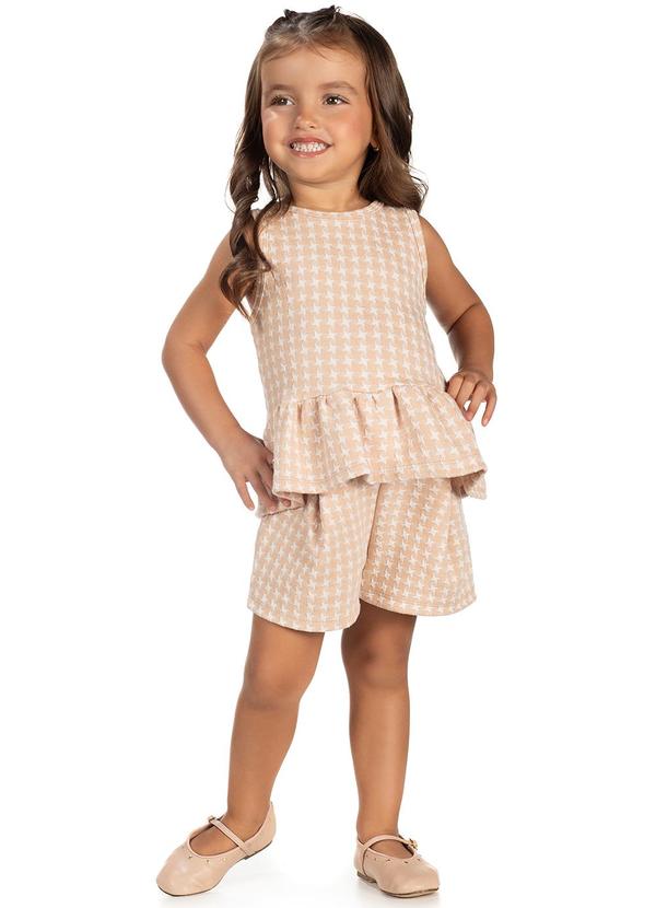 Amada - Conjunto Blusa e Short em Malha Jacquard Marrom