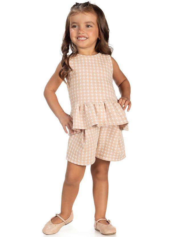 Amada - Conjunto Blusa e Short em Malha Jacquard Marrom