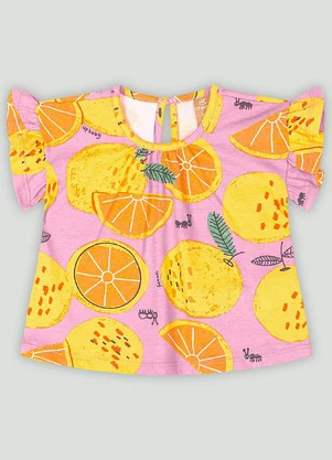 Conjunto Blusa e Short em Meia Malha Up Baby Rosa - UP BABY