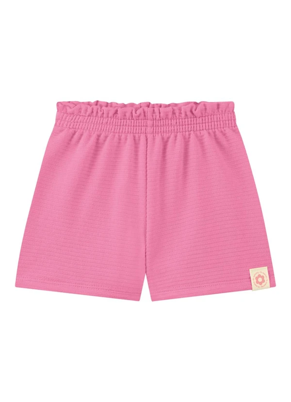 Marlan - Conjunto Blusa e Short em Moletinho Relevo Rosa 3