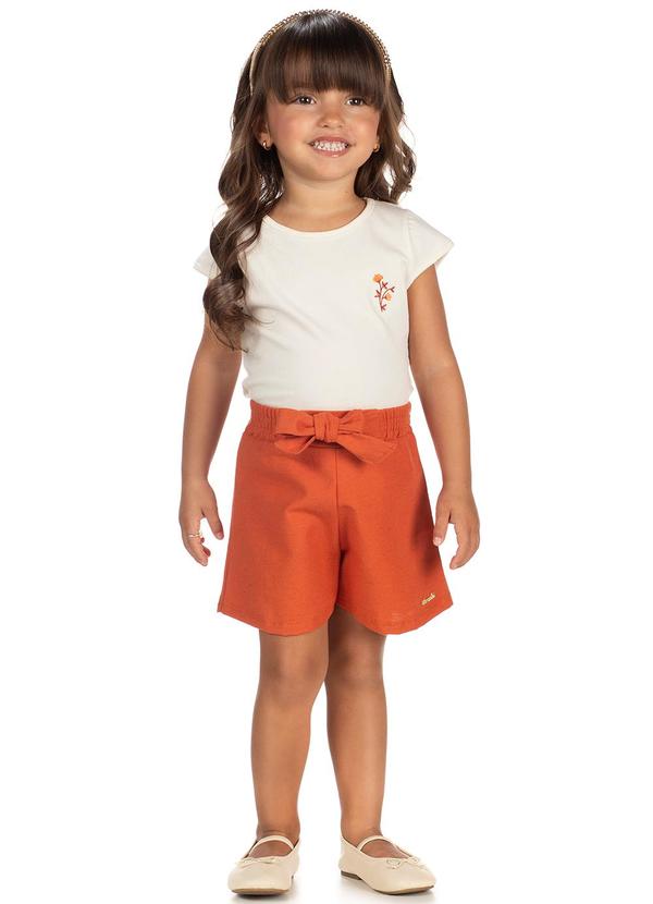 Amada - Conjunto Blusa e Short em Tecido Plano Marrom