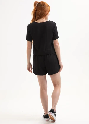 Cativa You - Conjunto Blusa e Short em Tecido Texturizado Pret - CATIVA YOU