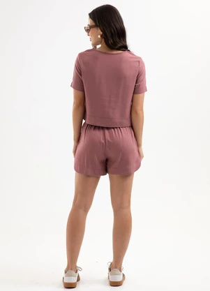 Cativa You - Conjunto Blusa e Short em Tecido Texturizado Verm - CATIVA YOU