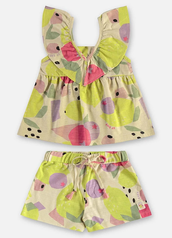 Up Baby - Conjunto Blusa e Short Infantil Bege 2