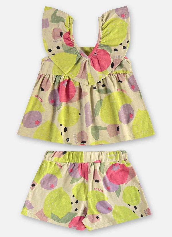 Up Baby - Conjunto Blusa e Short Infantil Bege 3