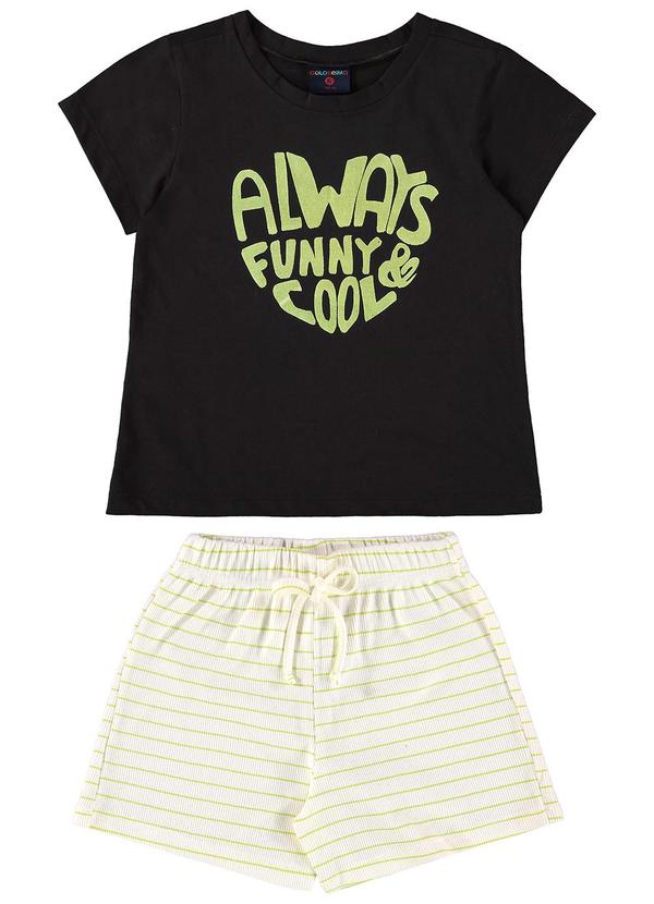 Guloseima - Conjunto Blusa e Short Infantil Preto