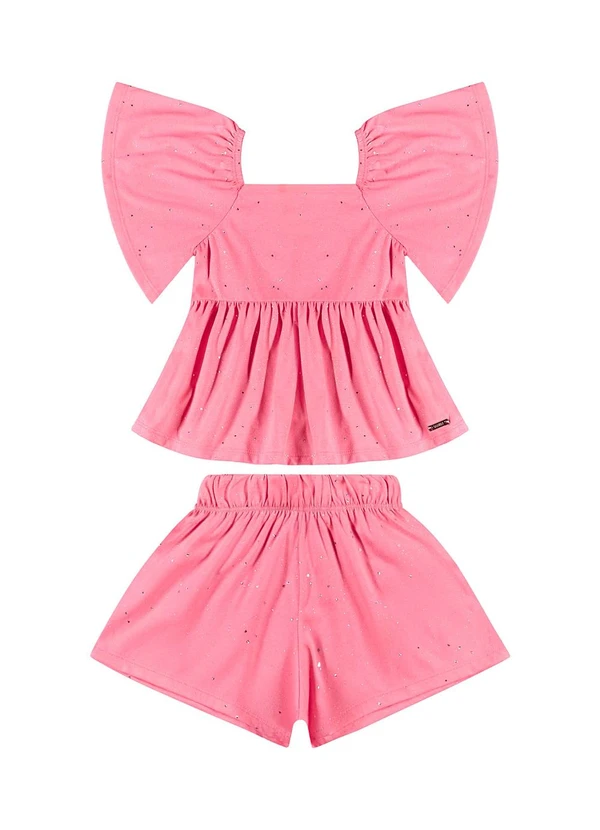 Quimby - Conjunto Blusa e Short Infantil Rosa 2
