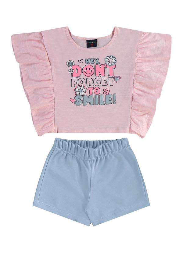 Guloseima - Conjunto Blusa e Short Infantil Rosa