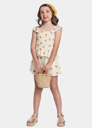 Fakini Kids - Conjunto Blusa e Short Laranja - FAKINI KIDS