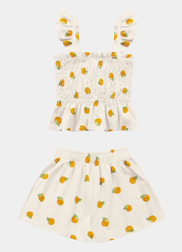Fakini Kids - Conjunto Blusa e Short Laranja 3