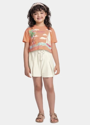 Fakini Kids - Conjunto Blusa e Short Laranja - FAKINI KIDS