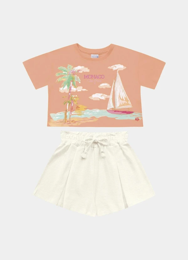 Fakini Kids - Conjunto Blusa e Short Laranja 5